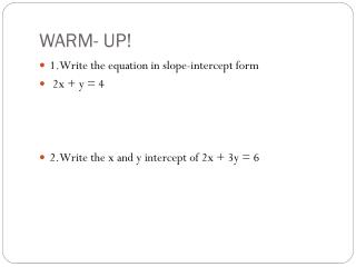 WARM- UP!