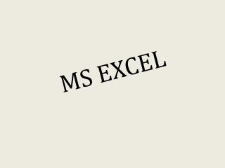 MS EXCEL
