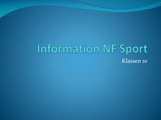 Information NF Sport