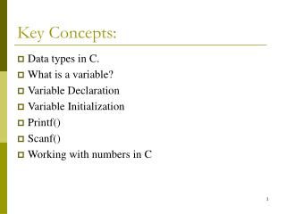 Key Concepts: