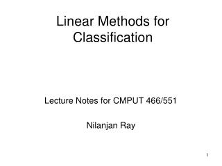 Linear Methods for Classification