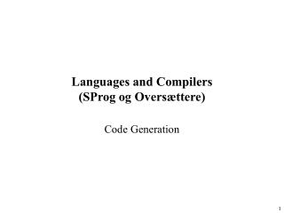 Languages and Compilers (SProg og Oversættere)