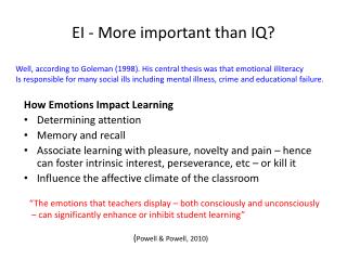 EI - More important than IQ?