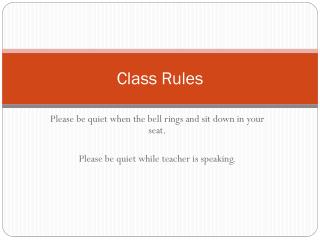 Class Rules