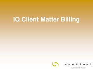 IQ Client Matter Billing