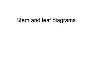 Stem and leaf diagrams