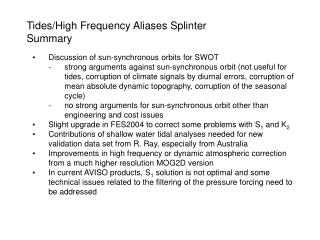 Discussion of sun-synchronous orbits for SWOT