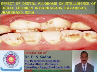 Presented By : Dr. D. N. Sadhu P.G . Department of Zoology , Vinoba Bhave University