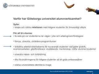 Varför har Göteborgs universitet alumnverksamhet ?