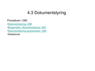 4.3 Dokumentstyring