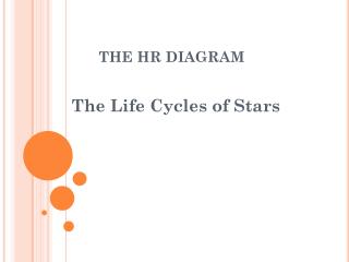 THE HR DIAGRAM