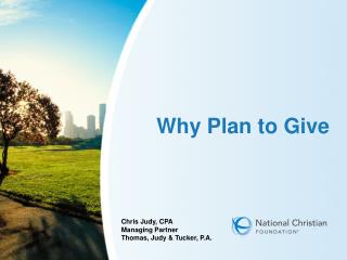 Why Plan to Give