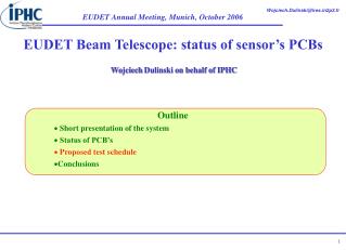 EUDET Beam Telescope: status of sensor’s PCBs