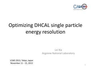 Optimizing DHCAL single particle energy resolution