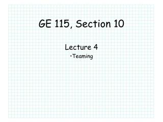 GE 115, Section 10