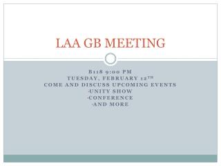 LAA GB MEETING