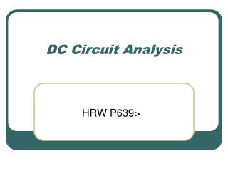 DC Circuit Analysis