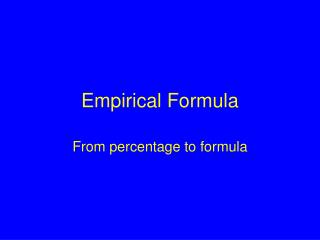 Empirical Formula