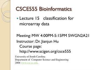 CSCE555 Bioinformatics