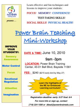 Power Brain Teaching Mini-Workshop