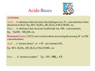 Acids - Bases