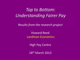 Top to Bottom: Understanding Fairer Pay