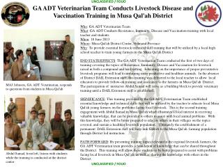 Who : GA ADT Veterinarian Team