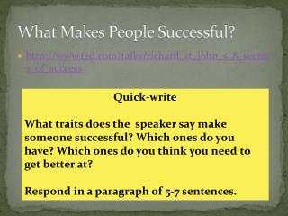 What Makes People Successful?