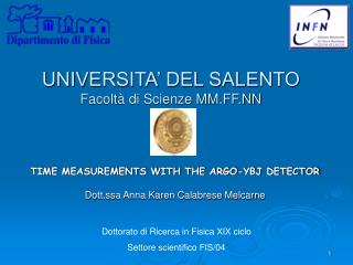 UNIVERSITA’ DEL SALENTO Facoltà di Scienze MM.FF.NN
