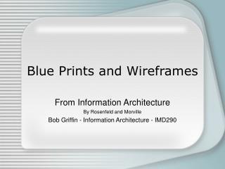 Blue Prints and Wireframes