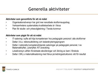 Generella aktiviteter
