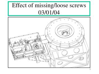 Effect of missing/loose screws 03/01/04