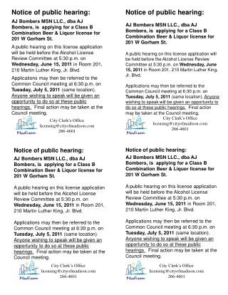 Notice of public hearing: