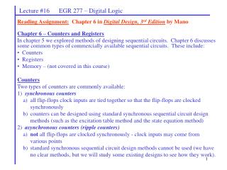 Lecture #16 EGR 277 – Digital Logic