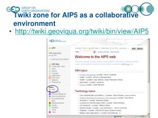 Twiki zone for AIP5 as a collaborative environment