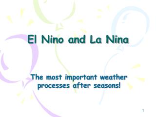 El Nino and La Nina