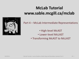 McLab Tutorial sable.mcgill/mclab