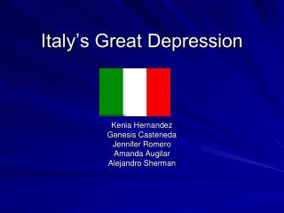 Italy’s Great Depression
