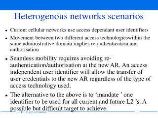Heterogenous networks scenarios