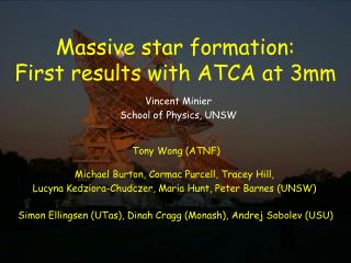 Massive star formation: First results with ATCA at 3mm