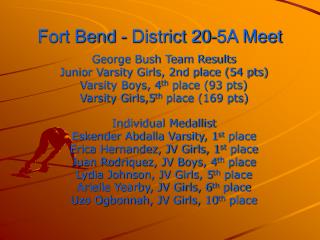 Fort Bend - District 20-5A Meet
