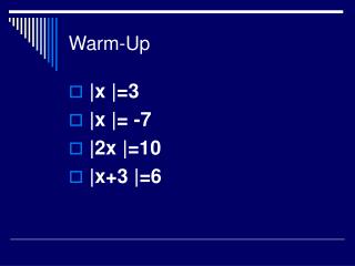 Warm-Up