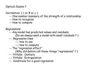 Optical illusion ? Correlation ( r or R or  )