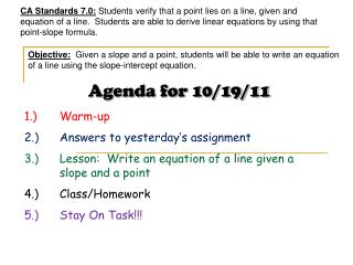 Agenda for 10/19/11