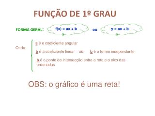 FUNÇÃO DE 1º GRAU