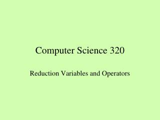 Computer Science 320