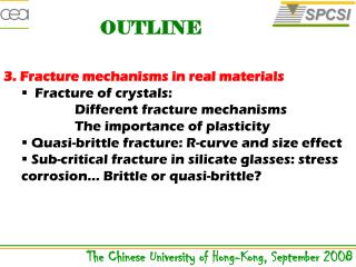 3. Fracture mechanisms in real materials 	 Fracture of crystals: 			Different fracture mechanisms