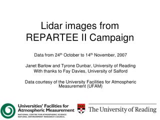 Lidar images from REPARTEE II Campaign