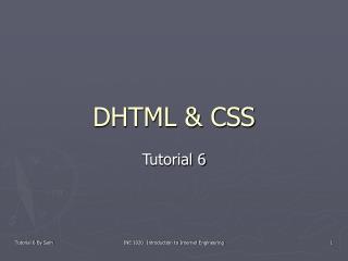DHTML &amp; CSS