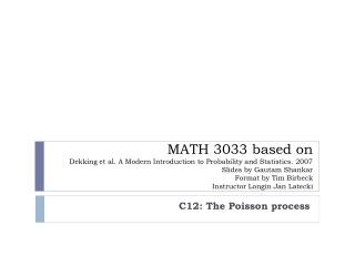 C12: The Poisson process